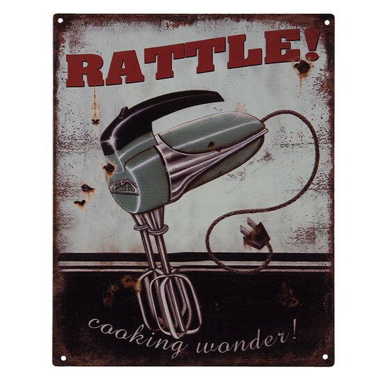 Clayre & Eef | Wanddecoratie Grijs, Wit, Zwart 20x1x25 cm | 6Y4331