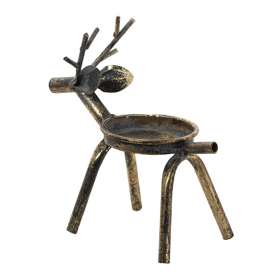 Clayre & Eef | Kandelaar Rendieren Koperkleurig 16x8x16 cm | 6Y4506