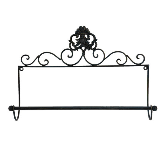 Clayre & Eef | Keukenrolhouder Zwart 44x10x29 cm | 6Y4676