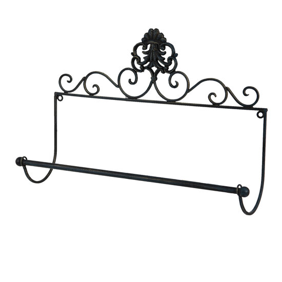 Clayre & Eef | Keukenrolhouder Zwart 44x10x29 cm | 6Y4676