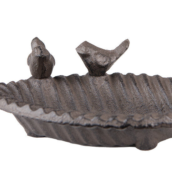 Clayre & Eef | Vogelbad Blad Bruin 19x10x5 cm | 6Y5286