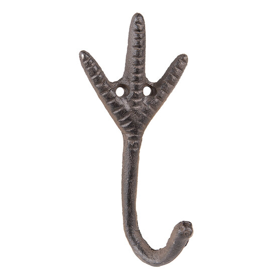 Clayre & Eef | Wandhaak Poot Bruin 7x5x14 cm | 6Y5317