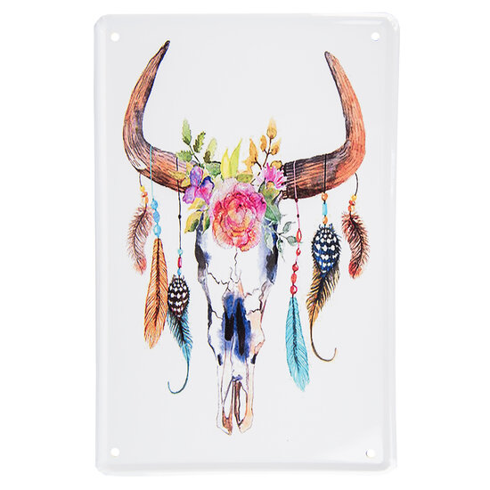 Clayre & Eef | Wanddecoratie Wit, Bruin 20x1x30 cm | 6Y5355