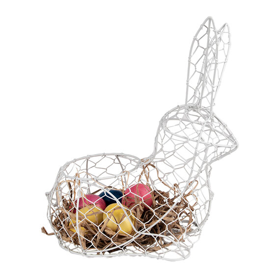 Clayre & Eef | Paas Mandje Konijn Wit 28x15x30 cm | 6Y5481L