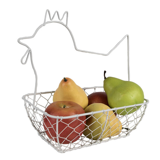 Clayre & Eef | Paas Mandje Kip Wit 27x16x27 cm | 6Y5482
