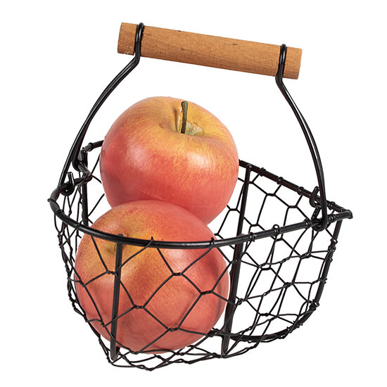 Clayre & Eef | Mandje Zwart Bruin 17x17x19 cm | 6Y5485