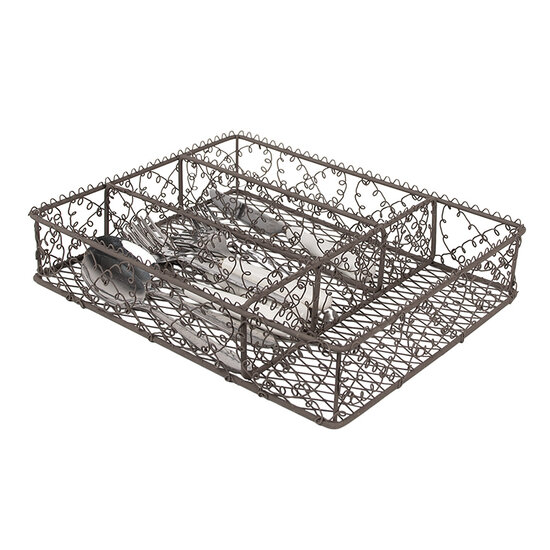 Clayre & Eef | Bestekbak Bruin 31x25x7 cm | 6Y5527