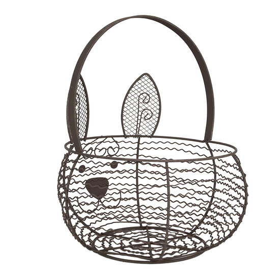 Clayre & Eef | Paas Mandje Konijn Bruin ø 20x12/27 cm | 6Y5528