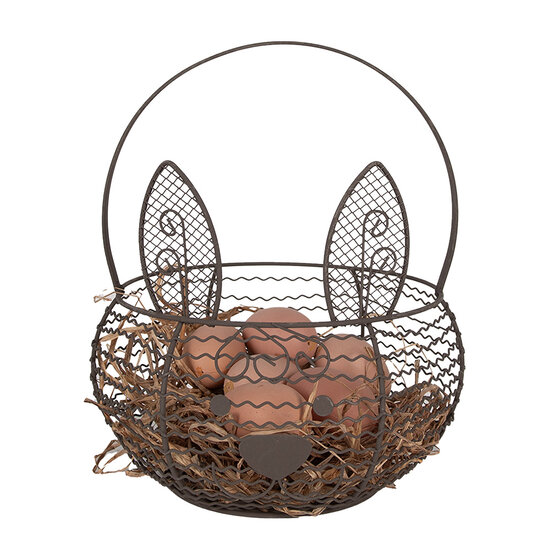 Clayre & Eef | Paas Mandje Konijn Bruin ø 20x12/27 cm | 6Y5528