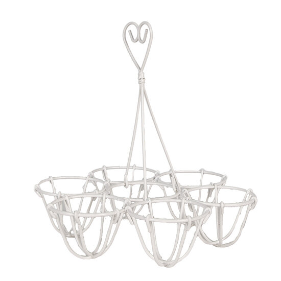 Clayre & Eef | Eierhouder Wit ø 19x19 cm | 6Y5538