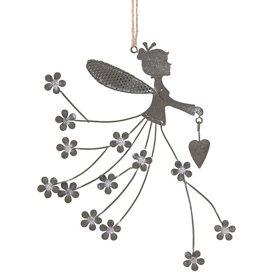 Clayre & Eef | Decoratie hanger kind Grijs 20x17 cm | 6Y5573