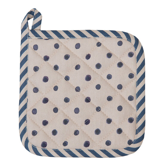 Clayre & Eef | Kind Pannenlap Beige Blauw 16x16 cm | BBF45K