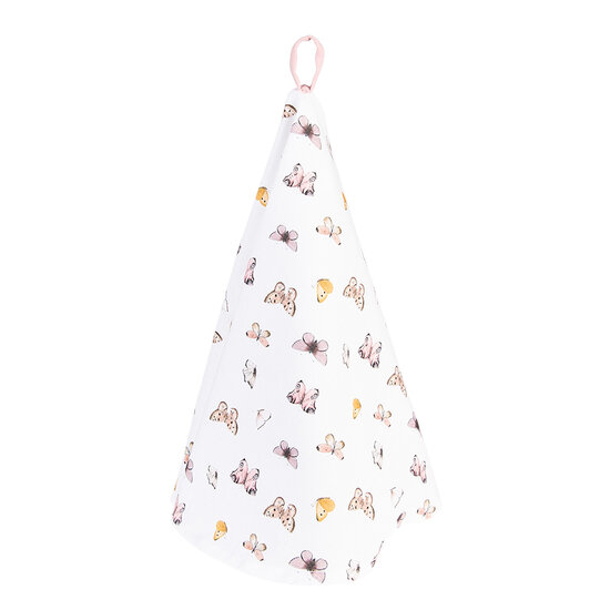 Clayre & Eef | Theedoek Beige Roze ø 80 cm | BPD48