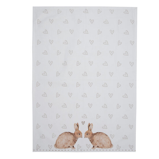 Clayre & Eef | Theedoek Beige Bruin 50x70 cm | BSLC42-1