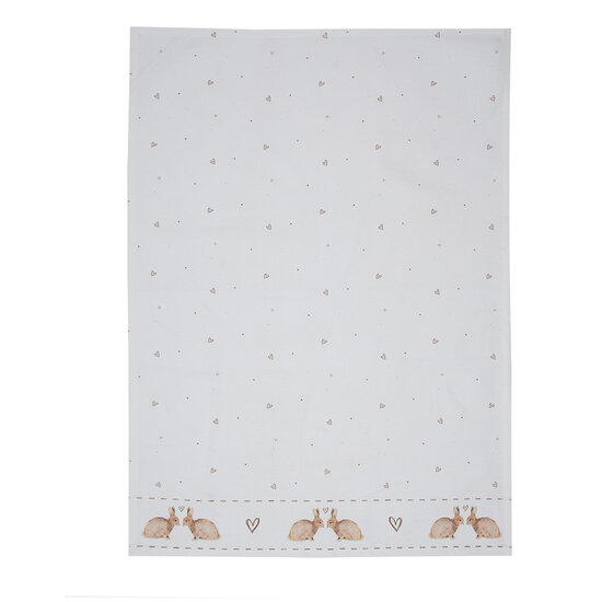 Clayre & Eef | Theedoek Beige Bruin 50x70 cm | BSLC42-2