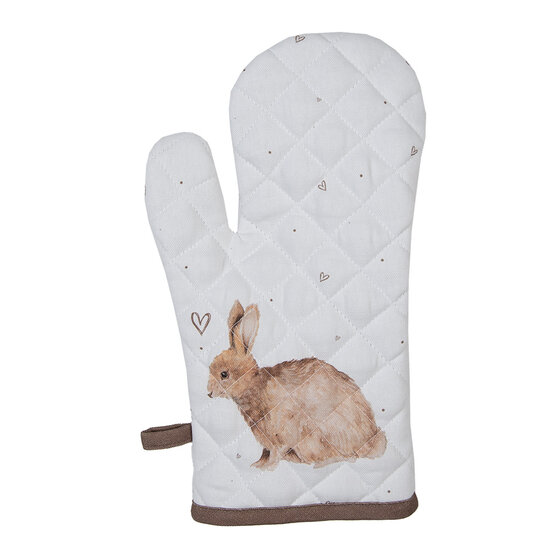 Clayre & Eef | Ovenhandschoen kind Beige Bruin 12x21 cm | BSLC44K
