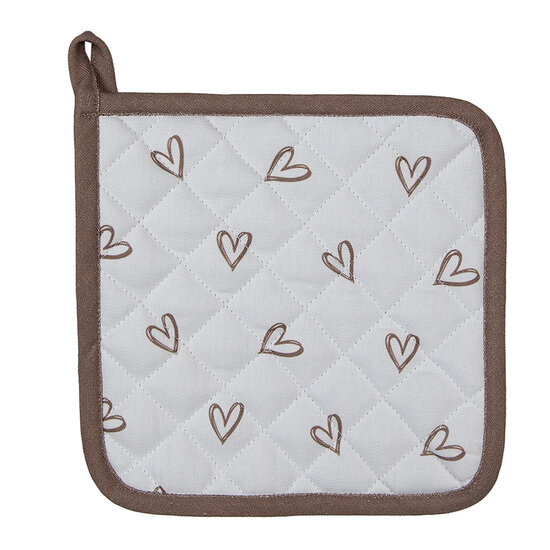 Clayre & Eef | Pannenlap kind Beige Bruin 16x16 cm | BSLC45K