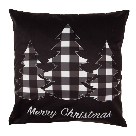 Clayre & Eef | Kussenhoes Zwart Wit 45x45 cm | BWX23