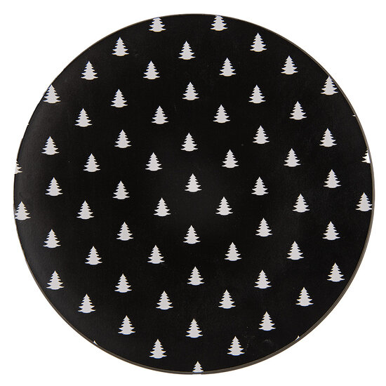 Clayre & Eef | Onderbord Zwart, Wit ø 33x1 cm | BWX85