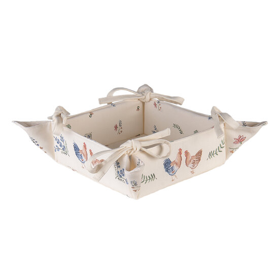 Clayre & Eef | Broodmand Beige, Bruin, Rood, Groen 35x35x8 cm | CAR47