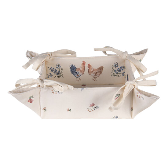 Clayre & Eef | Broodmand Beige, Bruin, Rood, Groen 35x35x8 cm | CAR47