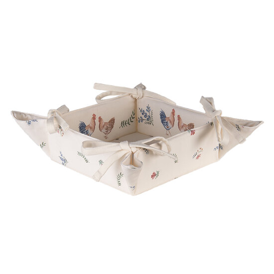 Clayre & Eef | Broodmand Beige, Bruin, Rood, Groen 35x35x8 cm | CAR47