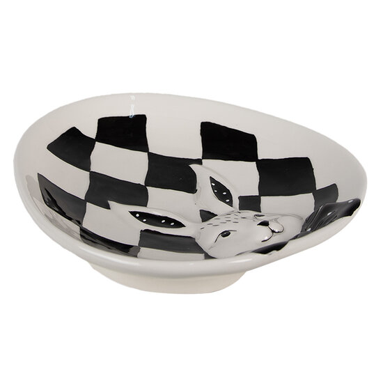 Clayre & Eef | Servies Dinerbord Wit, Zwart 21x18x4 cm | CBDP