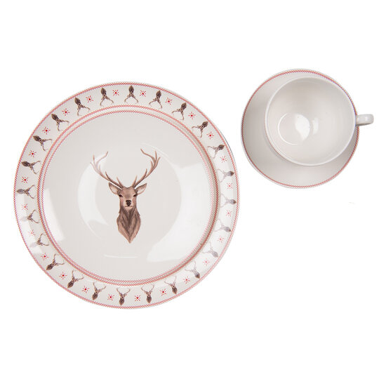 Clayre & Eef | Klein bord Beige Bruin ø 20x2 cm | COLDP