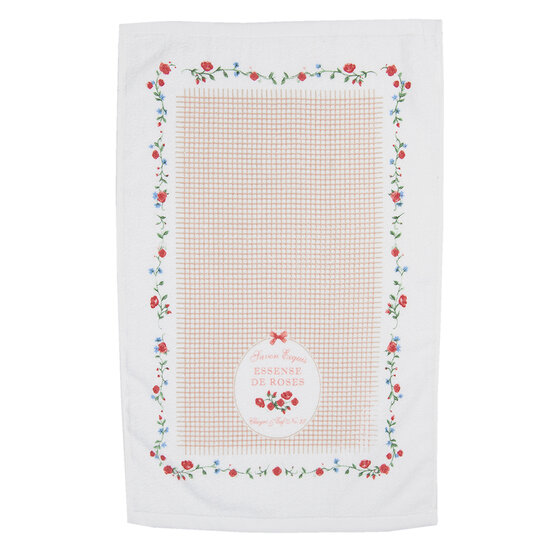 Clayre & Eef | Gastendoekje Wit, Groen, Rood 40x66 cm | CT008