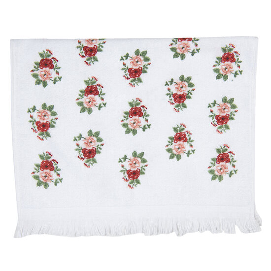 Clayre & Eef | Gastendoekje Wit, Groen, Rood 40x66 cm | CT012
