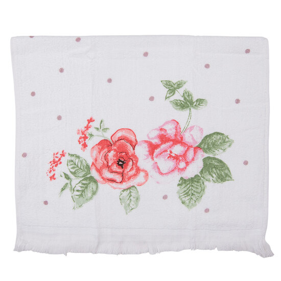 Clayre & Eef | Gastendoekje Wit, Roze, Groen 40x66 cm | CT025