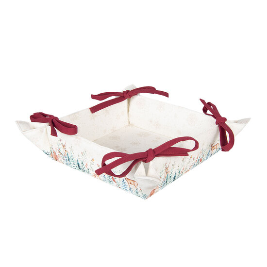 Clayre & Eef | Broodmand Wit, Meerkleurig 35x35x8 cm | DCH47