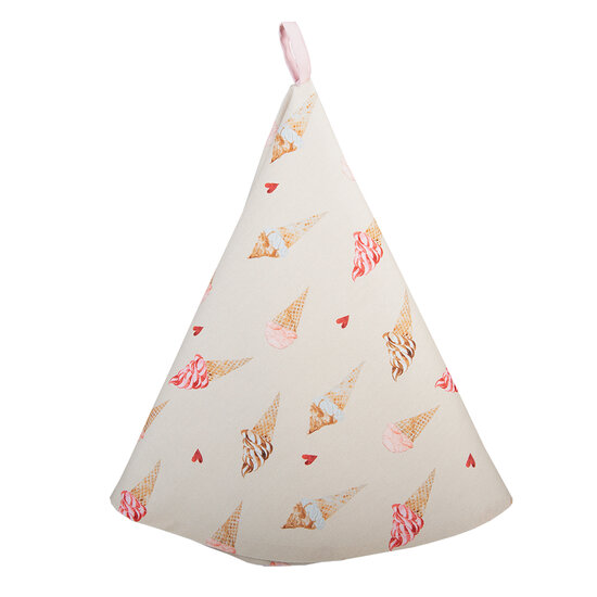 Clayre & Eef | Theedoek Beige Roze ø 80 cm | FAS48