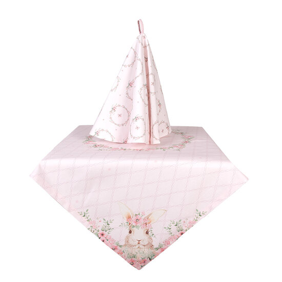Clayre & Eef | Theedoek Roze ø 80 cm | FEB48-1