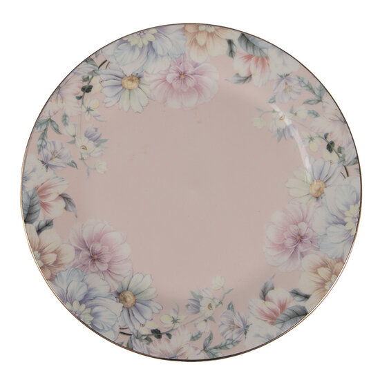 Clayre & Eef | Servies Ontbijtbord Roze ø 18x2 cm | FLOTP