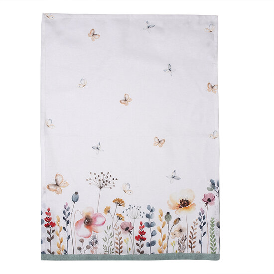 Clayre & Eef | Theedoek Wit, Groen, Rood 50x70 cm | FOB42
