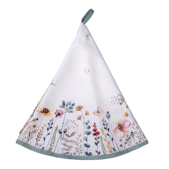 Clayre & Eef | Theedoek Wit, Groen, Rood ø 80 cm | FOB48