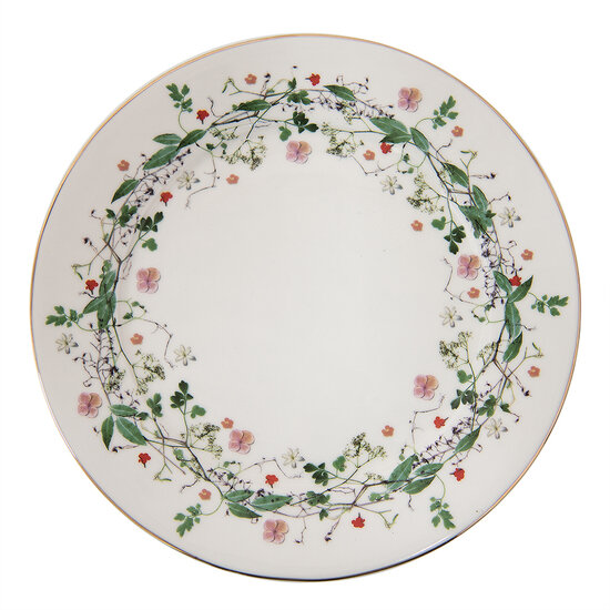 Clayre & Eef | Servies Ontbijtbord Wit ø 21x2 cm | FWDP