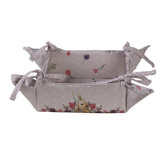 Clayre & Eef | Broodmand Roze, Beige 35x35x8 cm | HBU47