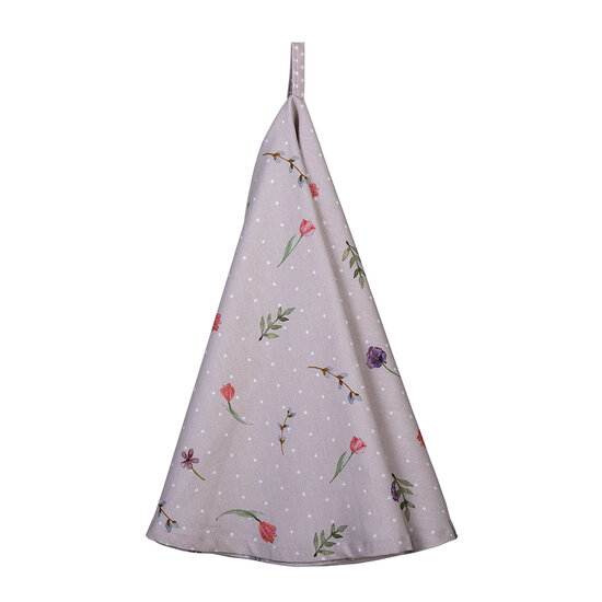 Clayre & Eef | Theedoek Roze, Beige ø 80 cm | HBU48