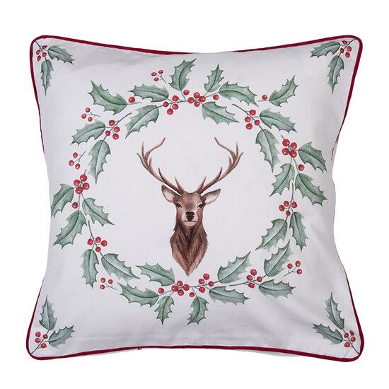 Clayre & Eef | Kussenhoes Wit, Rood 40x40 cm | HCH21