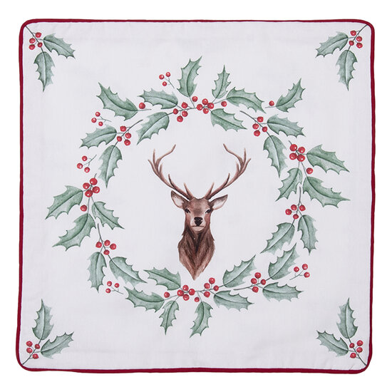 Clayre & Eef | Kussenhoes Wit, Rood 40x40 cm | HCH21