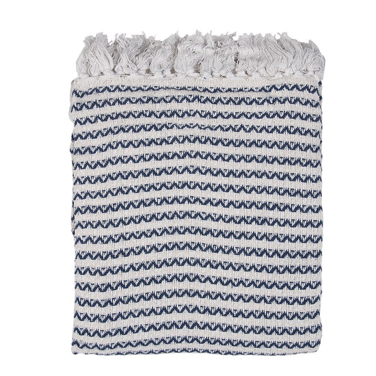 Clayre & Eef | Plaid Beige Blauw 125x150 cm | KT060.135