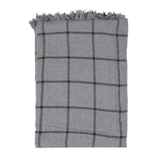 Clayre & Eef | Plaid Grijs Zwart 125x150 cm | KT060.136