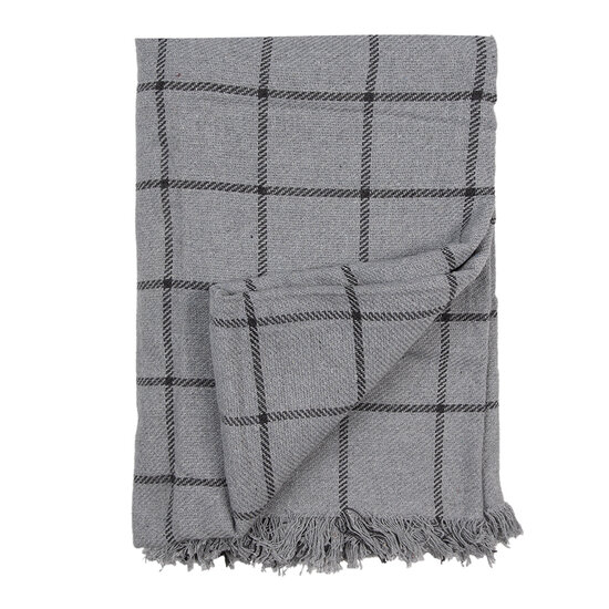 Clayre & Eef | Plaid Grijs Zwart 125x150 cm | KT060.136
