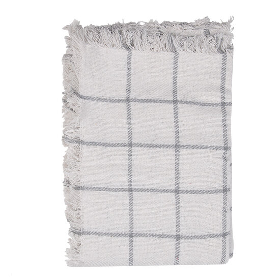 Clayre & Eef | Plaid Wit, Grijs 125x150 cm | KT060.137