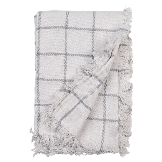 Clayre & Eef | Plaid Wit, Grijs 125x150 cm | KT060.137
