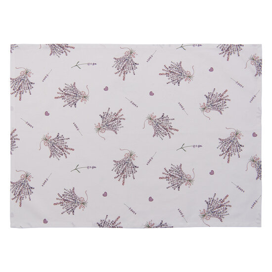 Clayre & Eef | Theedoek Paars, Wit 50x70 cm | LAG42