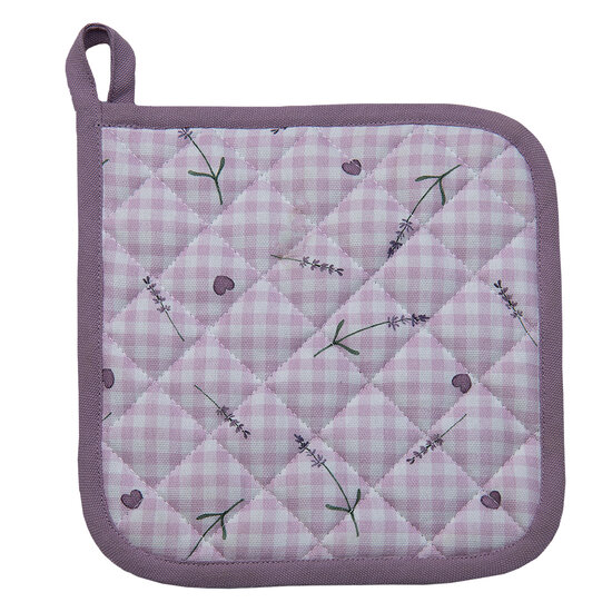 Clayre & Eef | Pannenlap Paars, Wit 20x20 cm | LAG45