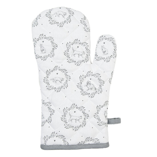 Clayre & Eef | Ovenwant Wit Grijs 18x30 cm | LGC44